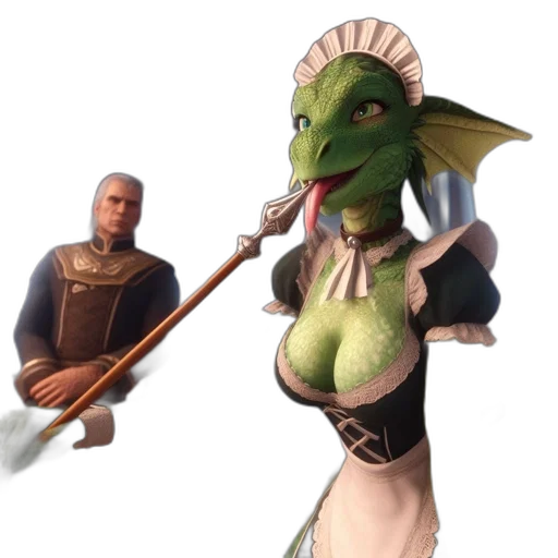 staff, dragon, sword, concept art, fantasy art, 3d render, pixel art, green transparent PNG cut-out