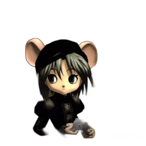 hat, animal, creature, staff, 3d render, pixel art, cartoon, concept art transparent PNG cut-out