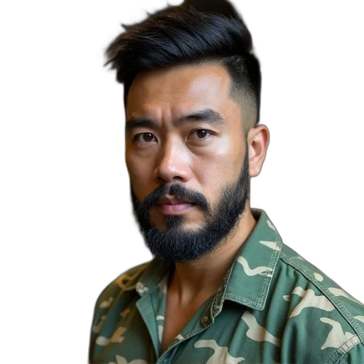 staff, jacket, face, hair, photorealistic, oil painting, cartoon, concept art transparent PNG cut-out