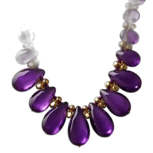 jewelry, 3d render, necklace, purple transparent PNG cut-out