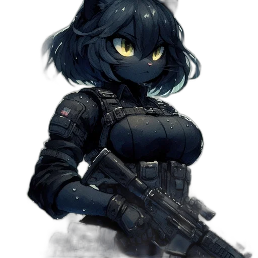weapon, robot, animal, cyberpunk, concept art, comic book art, fantasy art, dark transparent PNG cut-out