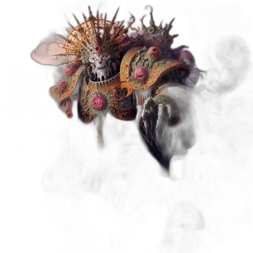 mask, dragon, crown, creature, concept art, fantasy art, photorealistic, watercolor transparent PNG cut-out