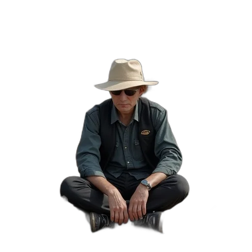 hat, jacket, staff, face, photorealistic, 3d render, concept art, pixel art transparent PNG cut-out
