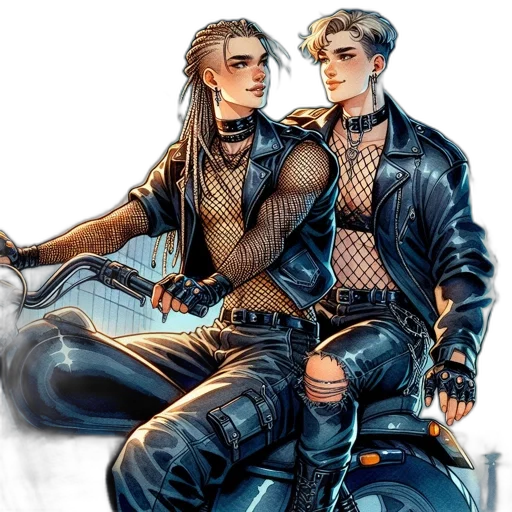 jacket, comic book art, cyberpunk, concept art, fantasy art, neon lights, blue, dark transparent PNG cut-out