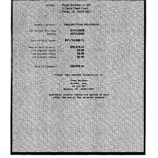 jacket, receipt, vanguard, knee, components, dated, january, 2006 transparent PNG cut-out