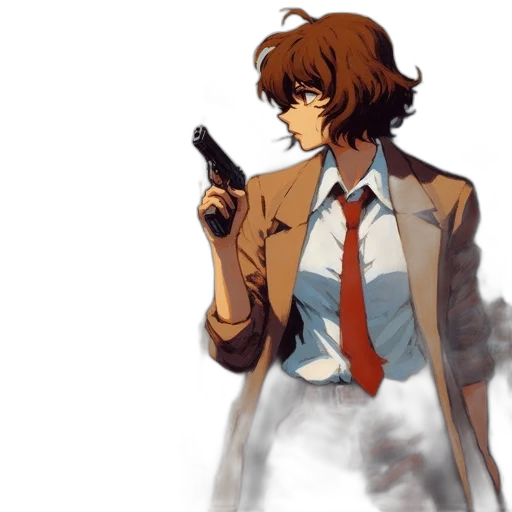 weapon, jacket, staff, concept art, anime, pixel art, cartoon, coastal transparent PNG cut-out