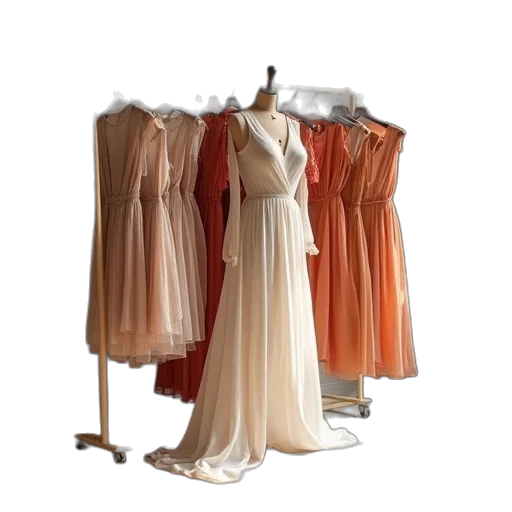 dress, earth tones, golden, pastel transparent PNG cut-out