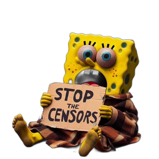 creature, mask, robot, animal, concept art, 3d render, spongebob, squarepants transparent PNG cut-out