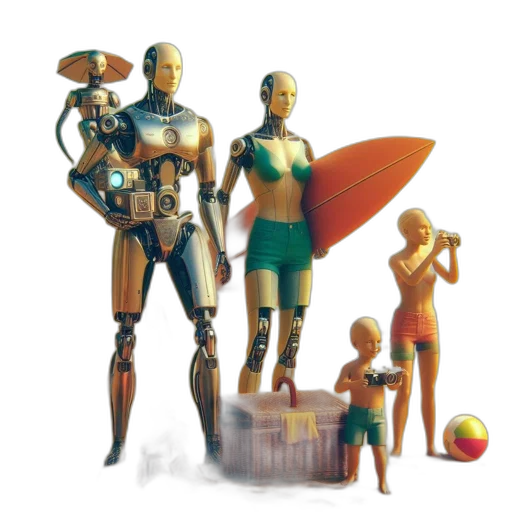 robot, concept art, 3d render, pixel art, fantasy art, underwater, earth tones, golden transparent PNG cut-out