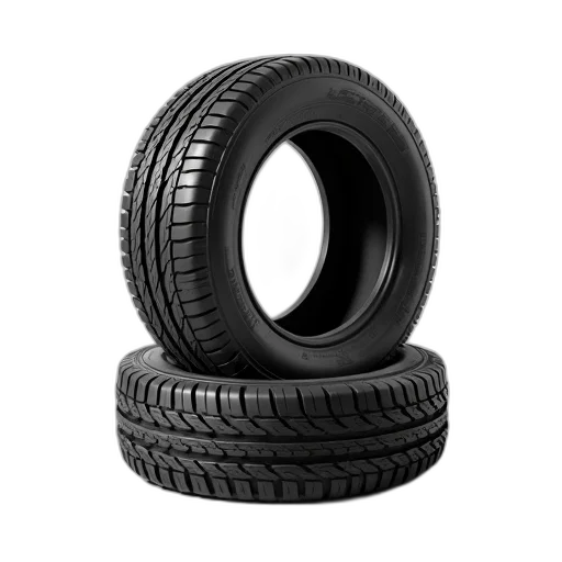 car, shoes, 3d render, set, four, black, tires, arranged transparent PNG cut-out