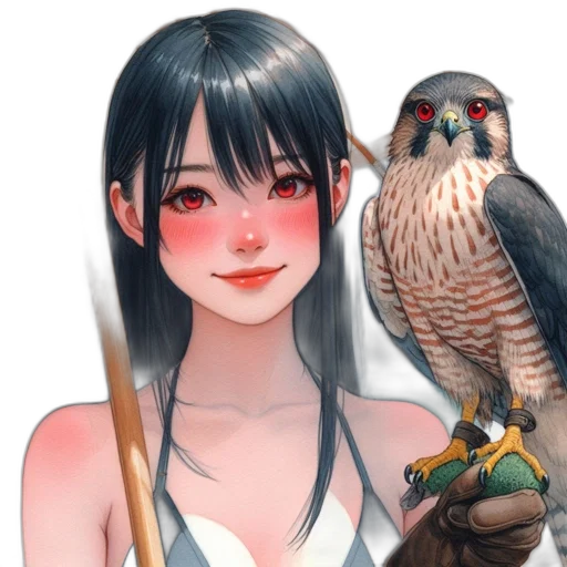 staff, animal, jewelry, fantasy art, concept art, photorealistic, anime, red transparent PNG cut-out
