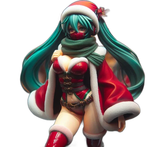 3d render, concept art, detailed, figurine, portrays, santa-like, woman, festival transparent PNG cut-out