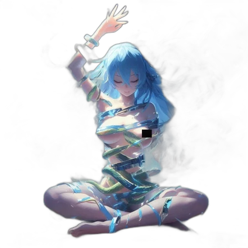 dress, robot, staff, jewelry, concept art, vaporwave, fantasy art, pixel art transparent PNG cut-out