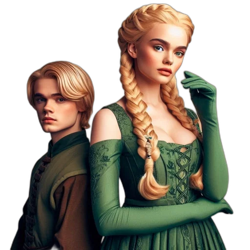dress, fantasy art, concept art, photorealistic, comic book art, snow, fire, green transparent PNG cut-out
