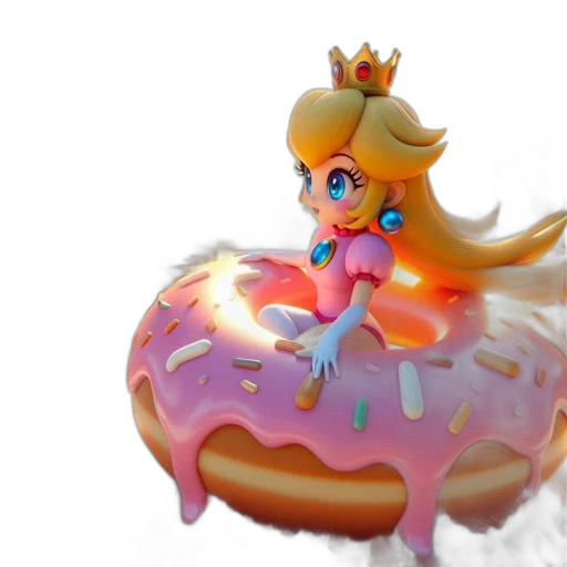 crown, 3d render, concept art, vaporwave, animated, female, character, pink transparent PNG cut-out