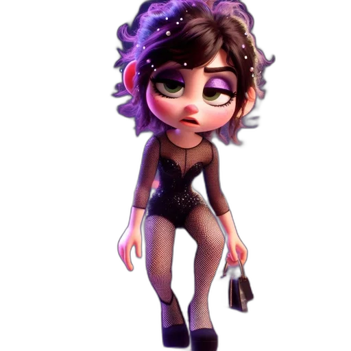 dress, staff, concept art, cartoon, fantasy art, cyberpunk, dark, animated transparent PNG cut-out