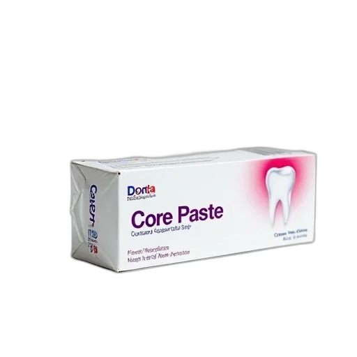 white, box, label, reads, core, paste, red, blue transparent PNG cut-out