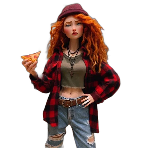 jacket, food, jewelry, hat, 3d render, concept art, cartoon, photorealistic transparent PNG cut-out