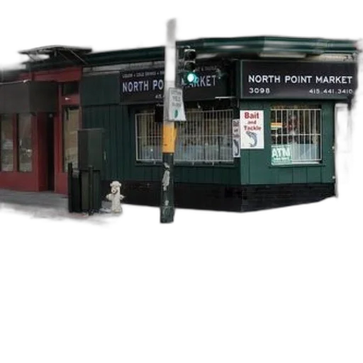 building, staff, 3d render, concept art, photorealistic, city street, neon lights, street transparent PNG cut-out