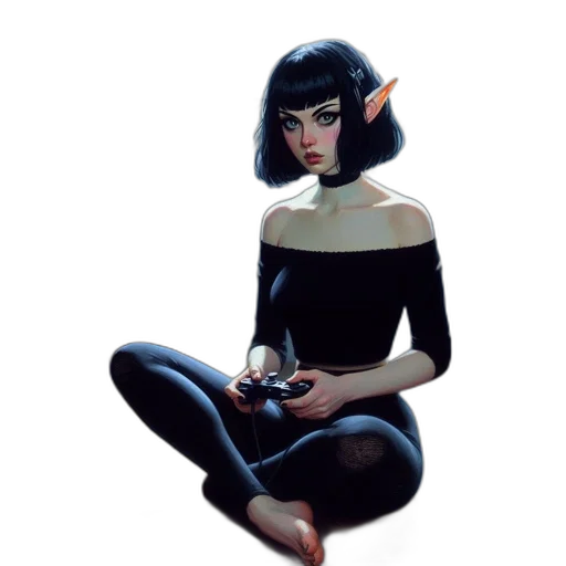 dress, jewelry, creature, mask, concept art, fantasy art, comic book art, pixel art transparent PNG cut-out