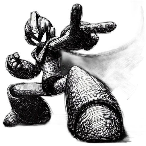 robot, weapon, sword, mask, concept art, comic book art, pencil sketch, fantasy art transparent PNG cut-out
