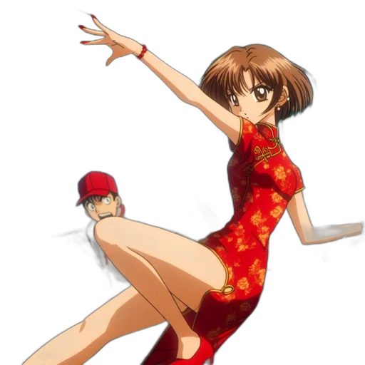 dress, anime, pixel art, concept art, cartoon, red, animated, scene transparent PNG cut-out