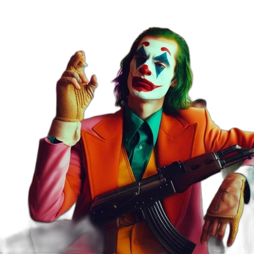 weapon, concept art, comic book art, cartoon, photorealistic, individual, wearing, jester-like transparent PNG cut-out