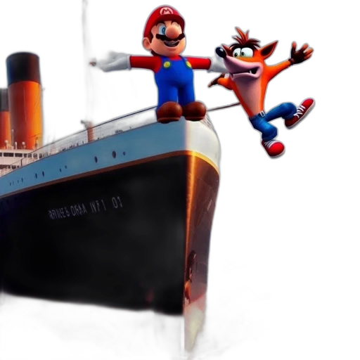 3d render, concept art, photorealistic, pixel art, underwater, fire, animated, characters transparent PNG cut-out