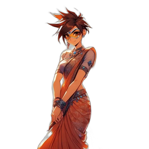 dress, staff, concept art, fantasy art, anime, pixel art, red, colorful transparent PNG cut-out