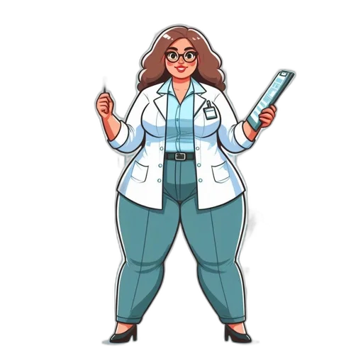 staff, jacket, cartoon, concept art, comic book art, pixel art, woman, lab transparent PNG cut-out