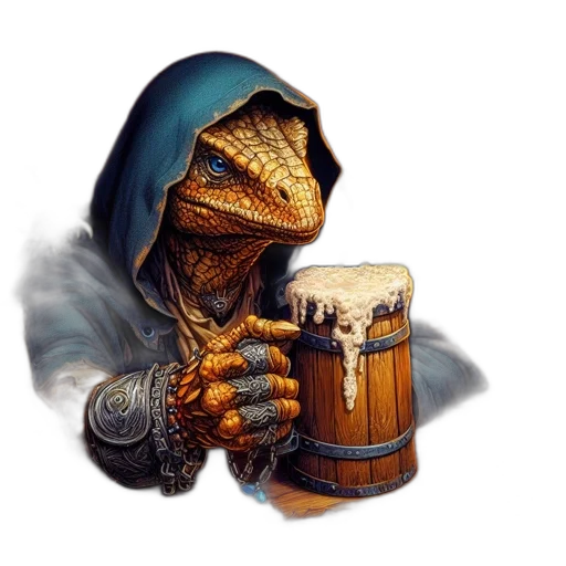dragon, fantasy art, concept art, pixel art, photorealistic, rustic, tavern, blue-robed transparent PNG cut-out
