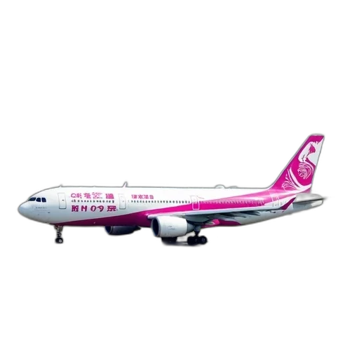 staff, 3d render, vaporwave, pink, white, airplane, japanese, writing transparent PNG cut-out
