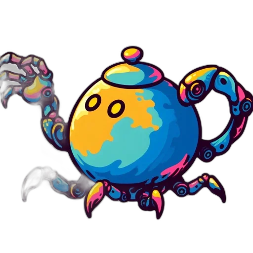 creature, robot, staff, weapon, concept art, pixel art, 3d render, fantasy art transparent PNG cut-out