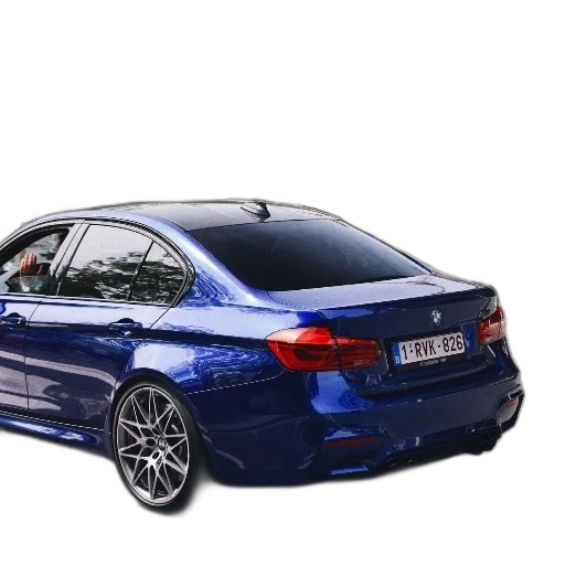 car, photorealistic, 3d render, concept art, blue, bmw, license, plate transparent PNG cut-out