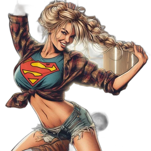 comic book art, cartoon, concept art, fantasy art, energetic, drawing, features, woman transparent PNG cut-out