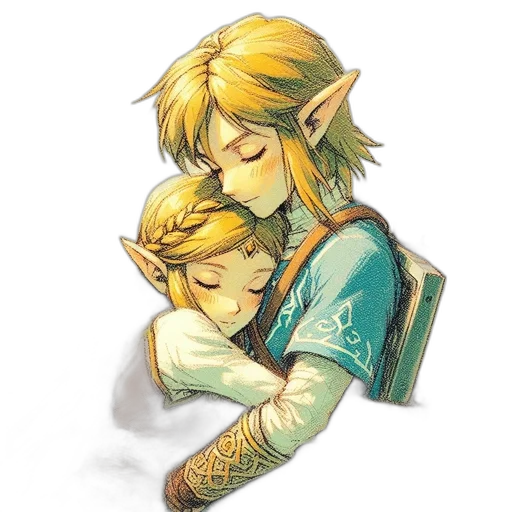watercolor, fantasy art, concept art, pixel art, green, golden, pastel, link transparent PNG cut-out
