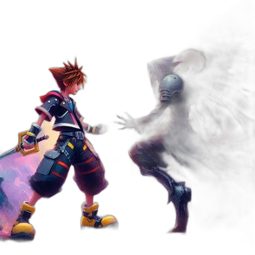 concept art, fantasy art, pixel art, 3d render, fire, outer space, fog, snow transparent PNG cut-out