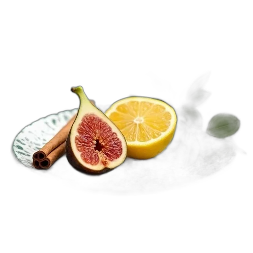 food, weapon, photorealistic, 3d render, plate, slice, lemon, fig transparent PNG cut-out
