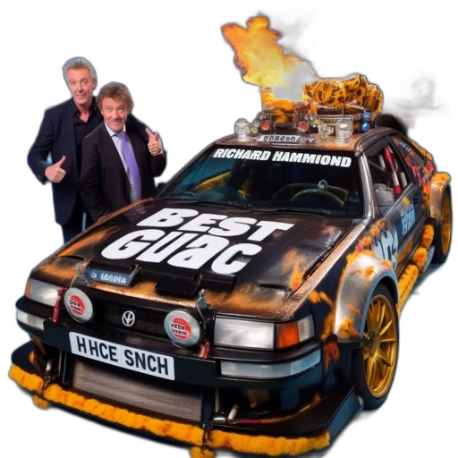 car, weapon, concept art, fire, two, men, formal, attire transparent PNG cut-out