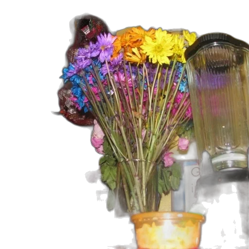 flower, bottle, crown, mask, 3d render, photorealistic, vaporwave, concept art transparent PNG cut-out