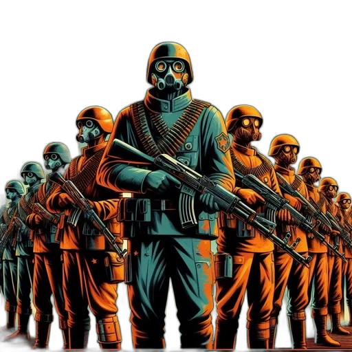 mask, weapon, staff, concept art, comic book art, pixel art, fantasy art, group transparent PNG cut-out