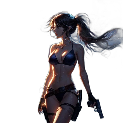 weapon, concept art, cyberpunk, comic book art, fantasy art, dark, blue, monochrome transparent PNG cut-out