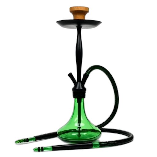 staff, umbrella, 3d render, green, modern, glass, hookah, black transparent PNG cut-out