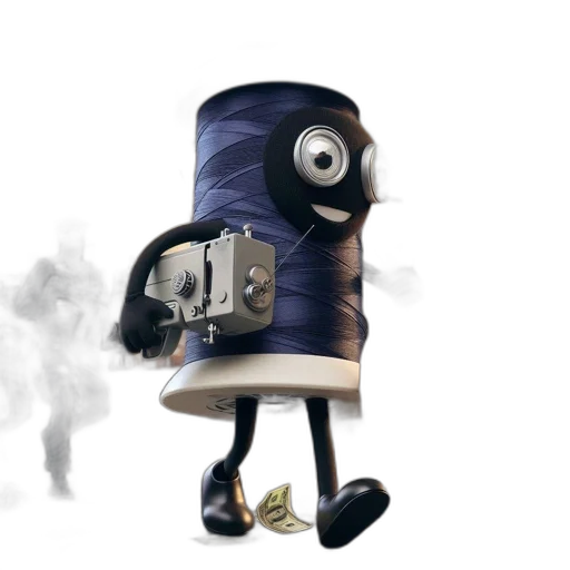 jacket, robot, weapon, animal, concept art, 3d render, cartoon, animated transparent PNG cut-out