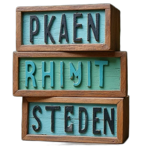 3d render, green, pastel, wooden transparent PNG cut-out