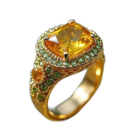 jewelry, crown, golden, yellow, emeralds, lemon, citrine, gold transparent PNG cut-out