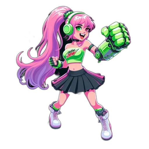 weapon, staff, pixel art, anime, concept art, cartoon, neon, green transparent PNG cut-out