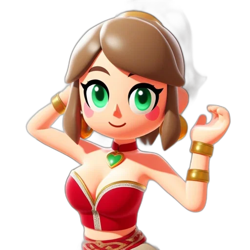 staff, dress, jewelry, crown, 3d render, pixel art, fantasy art, concept art transparent PNG cut-out