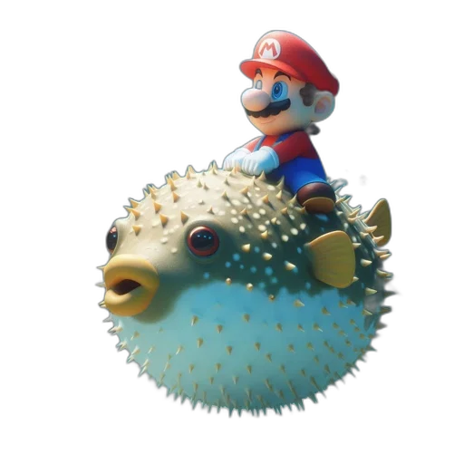 creature, animal, weapon, hat, 3d render, concept art, underwater, fantasy transparent PNG cut-out
