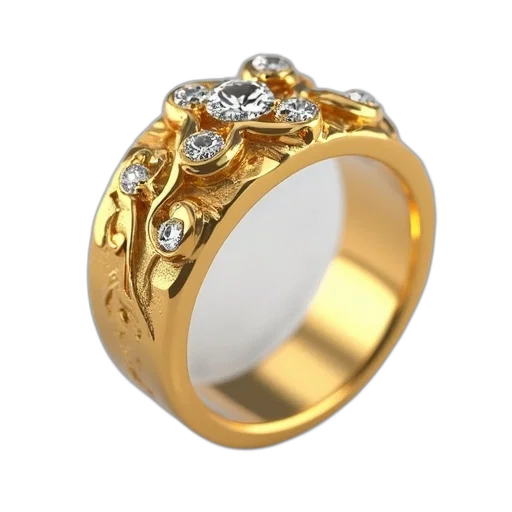 jewelry, crown, 3d render, golden transparent PNG cut-out